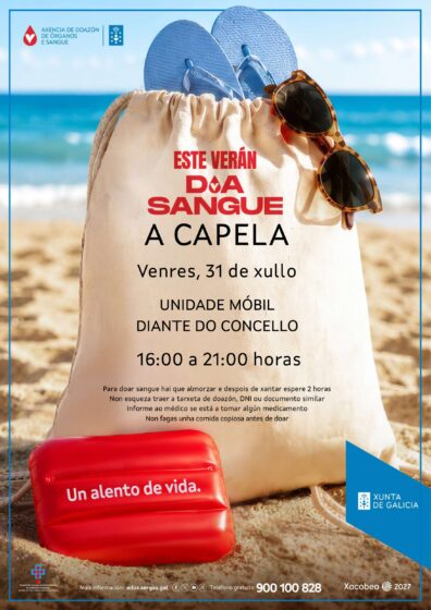 UNIDADE MÓBIL DIANTE DO CONCELLO. VENRES, 31 DE XULLO, DE 16:00 A 21:00 HORAS
