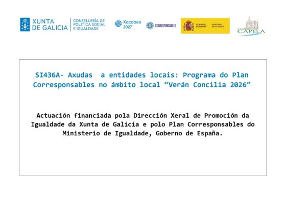 Axudas a entidades locais: Programa do Plan Corresponsables no ámbito local