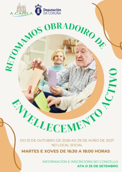 ABERTO O PRAZO DE INSCRICIÓN NO OBRADOIRO DE ENVELLECEMENTO ACTIVO