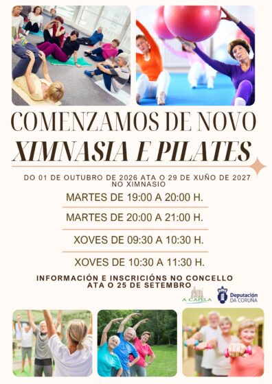 ABERTO O PRAZO DE INSCRICIÓN XIMNASIA E PILATES